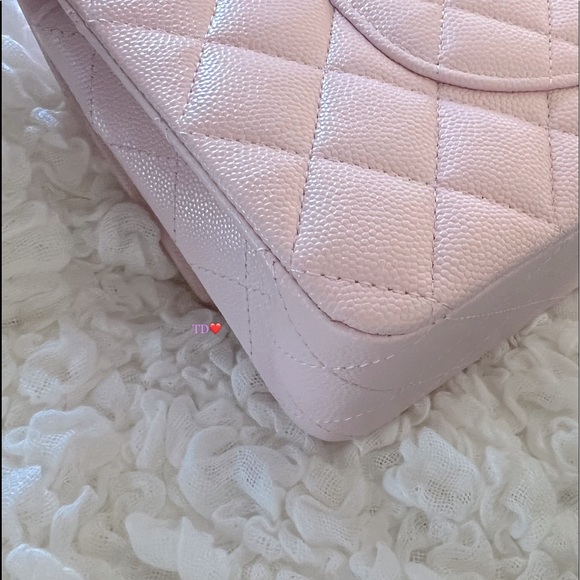 🎁 CHANEL Classic Double classic flap 22S rose Clair light pink ( Caviar) - Picture 10 of 16